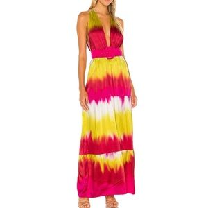 NWT Lovers and Friends Multicolor Tye Dye Maxi Dress in size XS